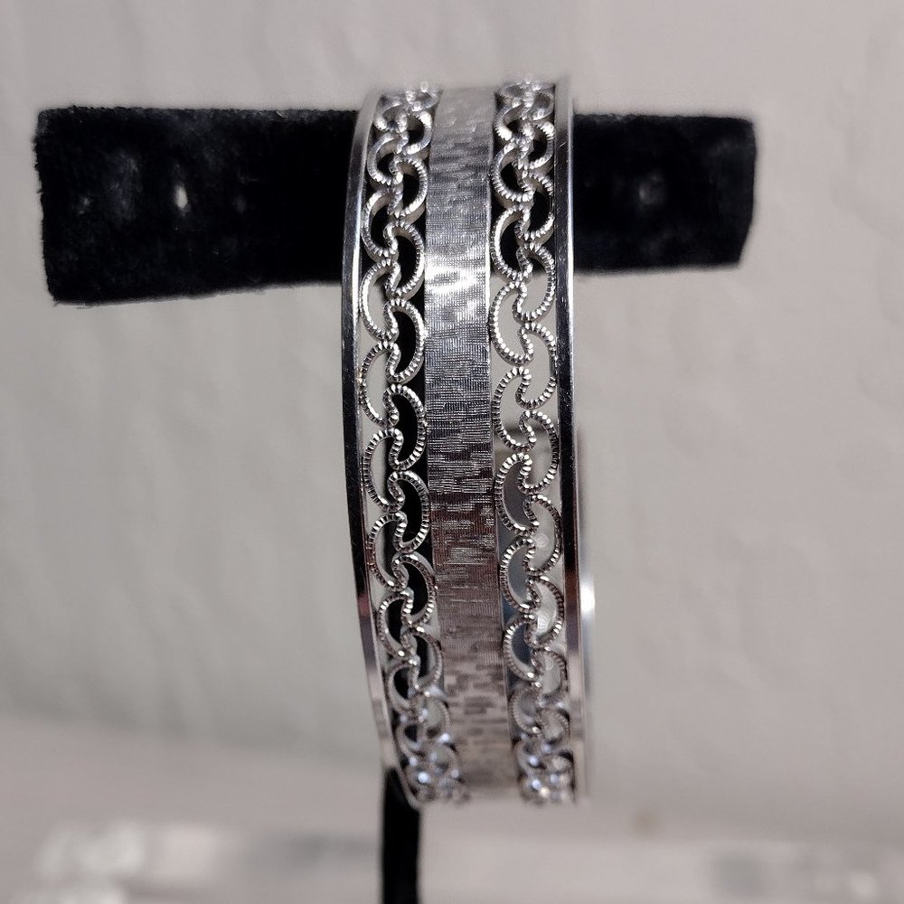 Silver-Tone Openwork Cuff Bracelet